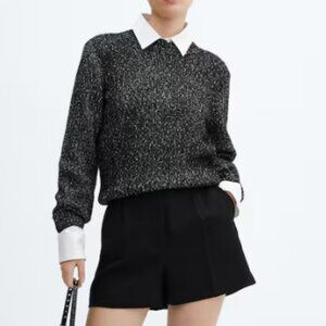 MANGO Crewneck Lurex Sweater